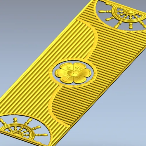 Decorative Door Panel STL - Rosette & Helm Relief