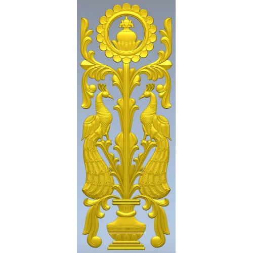 Павлины у вазы - 3D модель STL для ЧПУ