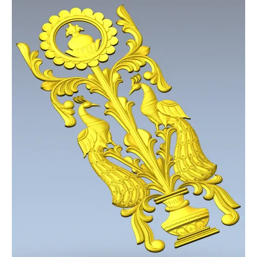 Павлины у вазы - 3D модель STL для ЧПУ