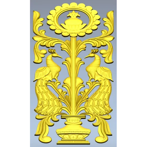 Павлины у вазы - 3D модель STL для ЧПУ
