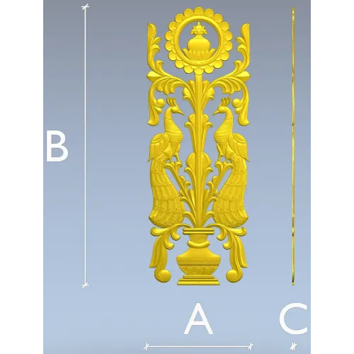 Павлины у вазы - 3D модель STL для ЧПУ