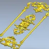 Декоративная дверная накладка "Рокайльная лира" - STL модель для ЧПУ