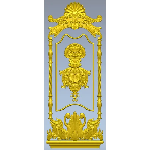 Декоративная дверная панель в барочном стиле - STL для ЧПУ