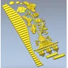 Вазон с розами и ребристым бордюром - 3D модель STL для ЧПУ