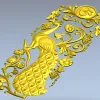 Peacock Vertical Relief STL - 3D model for CNC carving