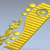 Дверная накладка "Полумесяц и лотос" - 3D модель STL для ЧПУ
