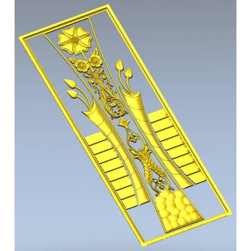 Рельефная дверная панель в стиле флора - 3D модель STL для ЧПУ