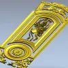 Ажурная дверная панель "Букет в корзине" - 3D модель STL для ЧПУ
