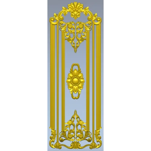 Regal Fleur Door Panel - ornate door panel 3D model (STL) for CNC