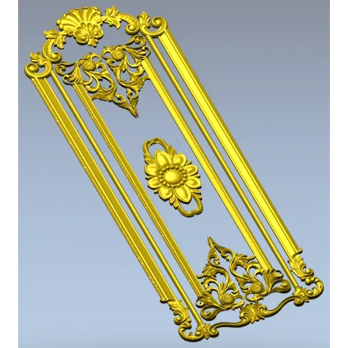 Regal Fleur Door Panel - ornate door panel 3D model (STL) for CNC
