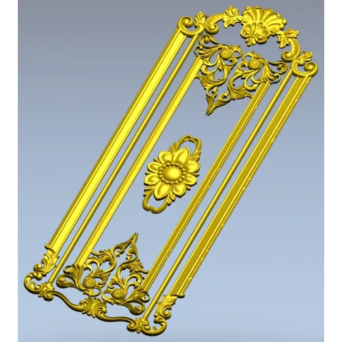 Regal Fleur Door Panel - ornate door panel 3D model (STL) for CNC