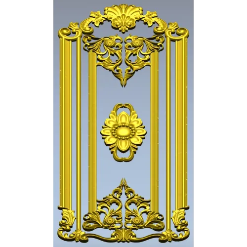 Regal Fleur Door Panel - ornate door panel 3D model (STL) for CNC