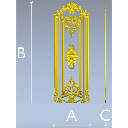Regal Fleur Door Panel - ornate door panel 3D model (STL) for CNC