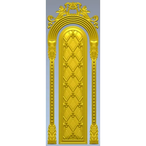 Ornate Arched Door Panel STL for CNC