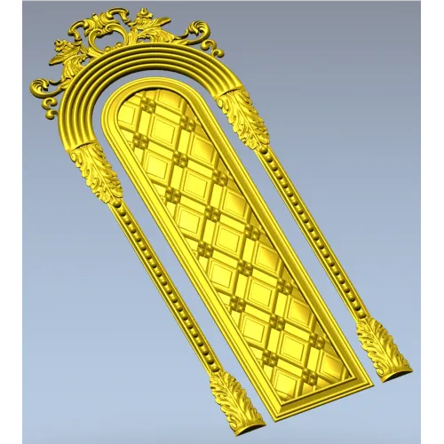 Ornate Arched Door Panel STL for CNC