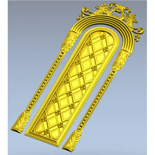 Ornate Arched Door Panel STL for CNC
