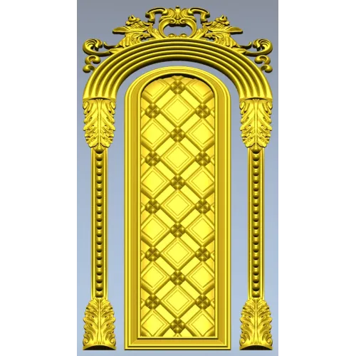 Ornate Arched Door Panel STL for CNC