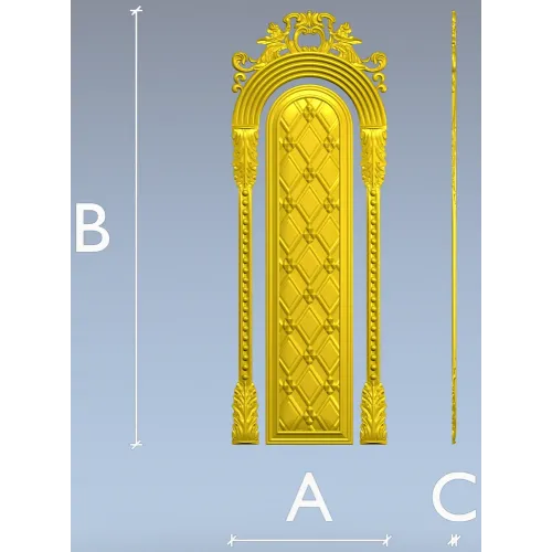 Ornate Arched Door Panel STL for CNC