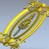 Декоративная овальная накладка "Вальс аканта" - STL для ЧПУ
