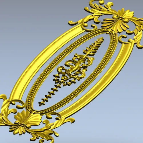 Декоративная овальная накладка "Вальс аканта" - STL для ЧПУ
