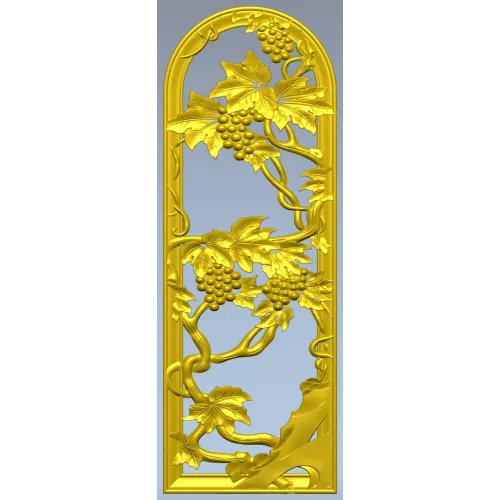 Arched Grapevine Decorative Panel - STL 3D Model for CNC