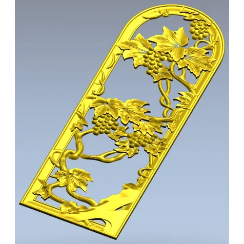 Arched Grapevine Decorative Panel - STL 3D Model for CNC
