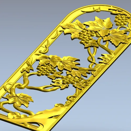 Arched Grapevine Decorative Panel - STL 3D Model for CNC