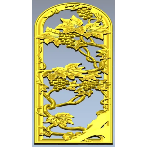 Arched Grapevine Decorative Panel - STL 3D Model for CNC