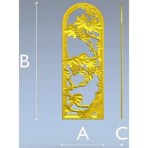 Arched Grapevine Decorative Panel - STL 3D Model for CNC