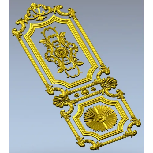 Орнаментальная дверная панель в классическом стиле - 3D модель STL для ЧПУ