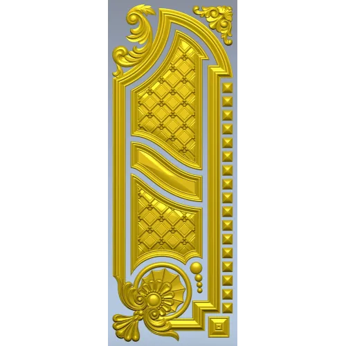 Baroque Vertical Door Applique - STL 3D Model for CNC