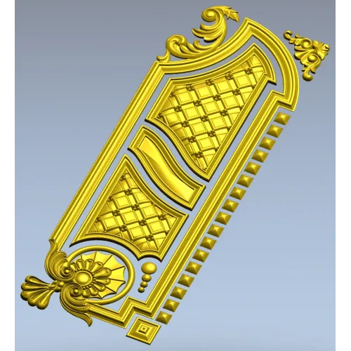 Baroque Vertical Door Applique - STL 3D Model for CNC