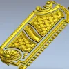 Baroque Vertical Door Applique - STL 3D Model for CNC