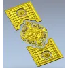 Рельефная дверная панель с центральным медальоном - 3D модель STL