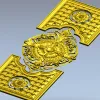 Рельефная дверная панель с центральным медальоном - 3D модель STL