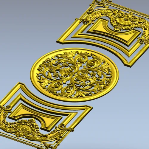 Декоративная дверная панель в стиле рококо - 3D модель STL для ЧПУ