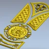 STL модель дверной декоративной накладки - розетка и панели для ЧПУ