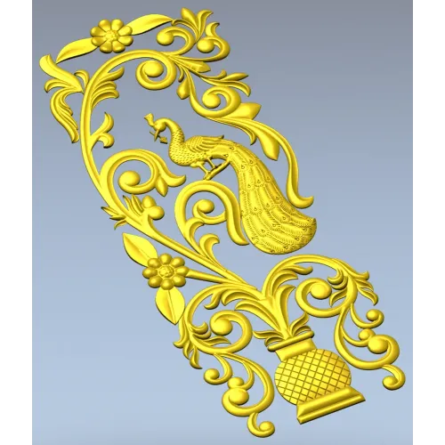 Peacock Urn Vertical Panel STL for CNC