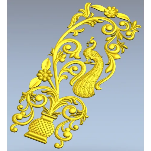 Peacock Urn Vertical Panel STL for CNC