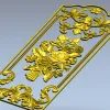 Декоративная филенчатая панель "Картуш с букетом" - STL для ЧПУ