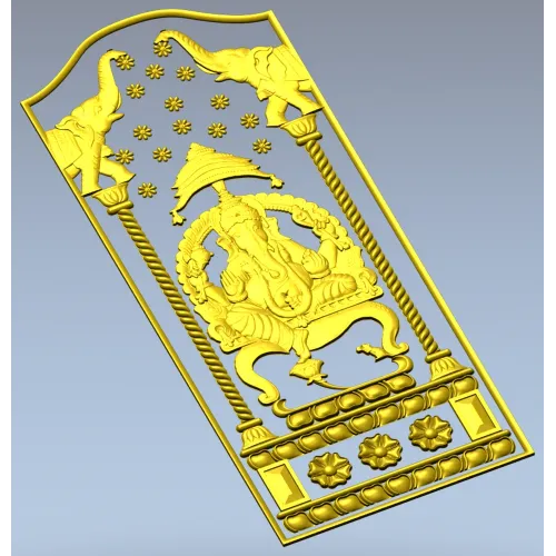 Ganesha Shrine Panel - STL 3D Model for CNC
