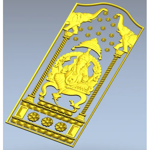 Ganesha Shrine Panel - STL 3D Model for CNC