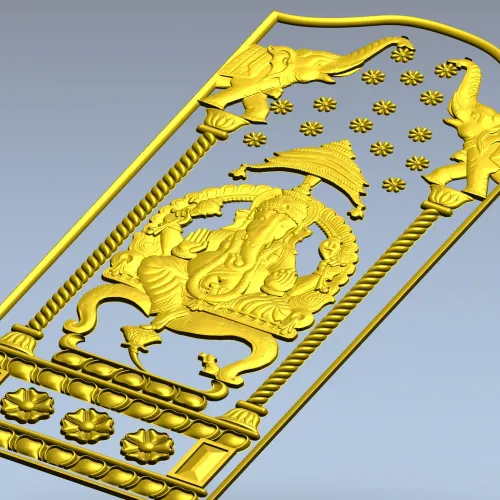 Ganesha Shrine Panel - STL 3D Model for CNC