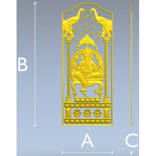 Ganesha Shrine Panel - STL 3D Model for CNC