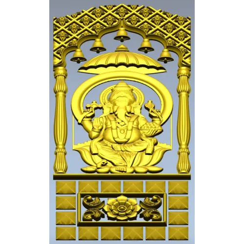 Ganesha High-Relief CNC STL Panel