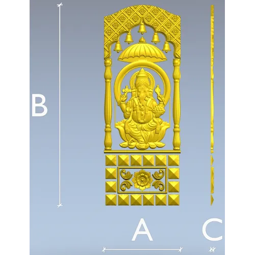 Ganesha High-Relief CNC STL Panel