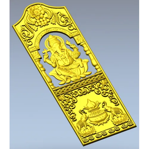 Ganesha Blessing Panel - STL 3D Model for CNC Door Panel