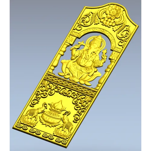 Ganesha Blessing Panel - STL 3D Model for CNC Door Panel