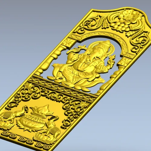 Ganesha Blessing Panel - STL 3D Model for CNC Door Panel