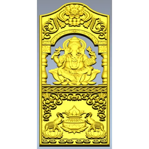 Ganesha Blessing Panel - STL 3D Model for CNC Door Panel
